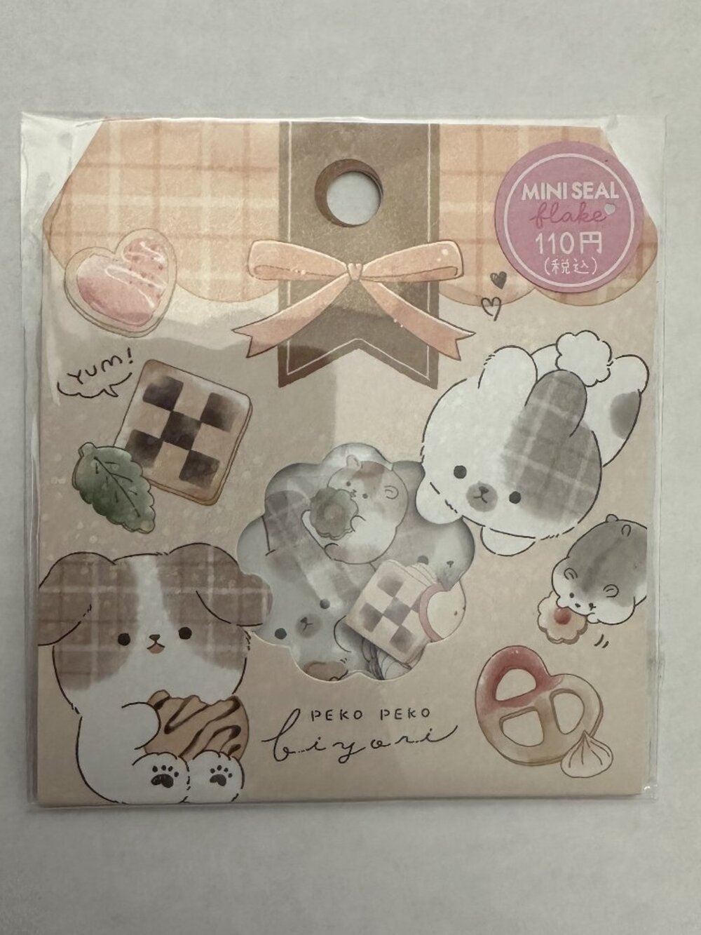 3 For $27 - CRUX Japan "Peko Peko Biyori" Plaid Animal Flake Stickers
